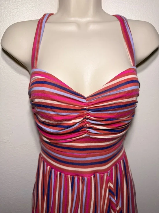 Anthropologie Maeve Gabriela ruffled maxi dress sleeveless striped sz XS - Picture 4 of 10